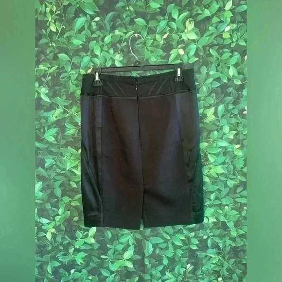 Cache Black satin and knit pencil skirt - Picture 2 of 3